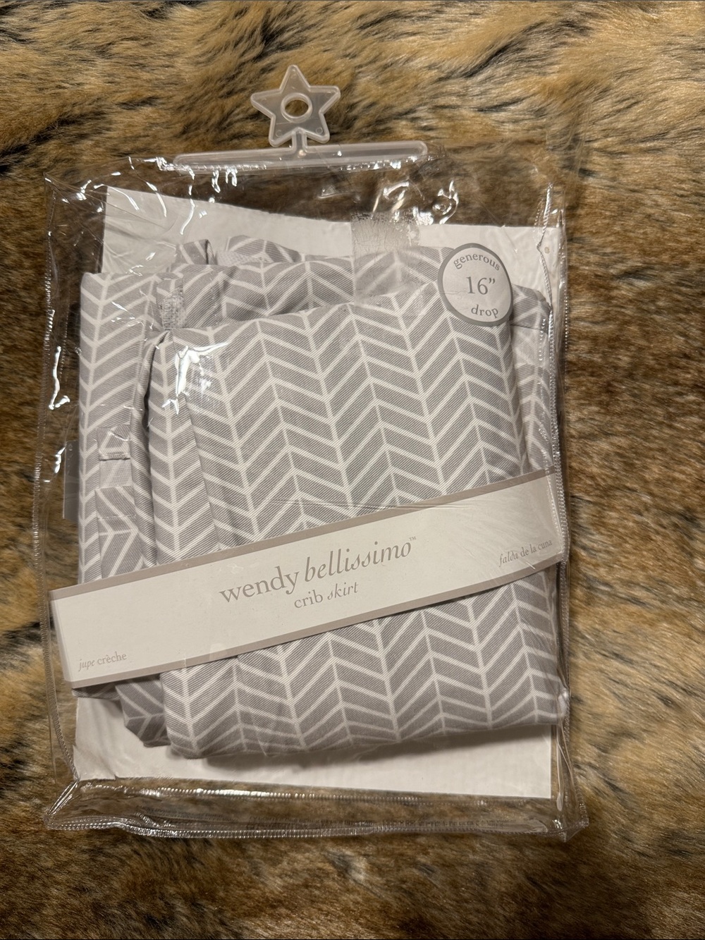 Wendy Bellissimo Gray Chevron Crib Skirt